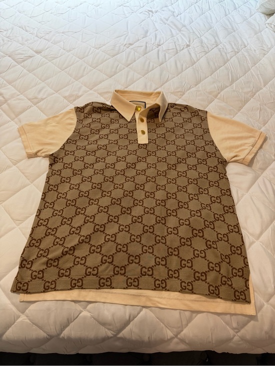 Gucci Other - Gucci Beige & Brown GG Logo Polo